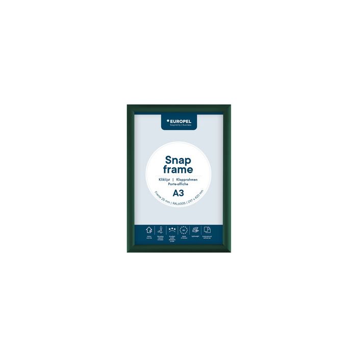 EUROPEL Cadre porte-affiche premium, A3, 25 mm, vert