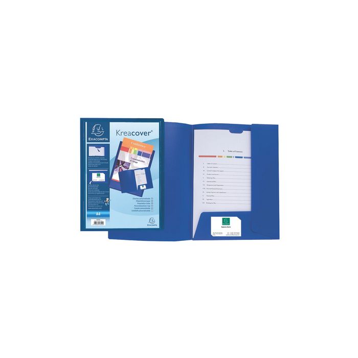 EXACOMPTA Chemise personnalisable Kreacover, PP, A4, blanc
