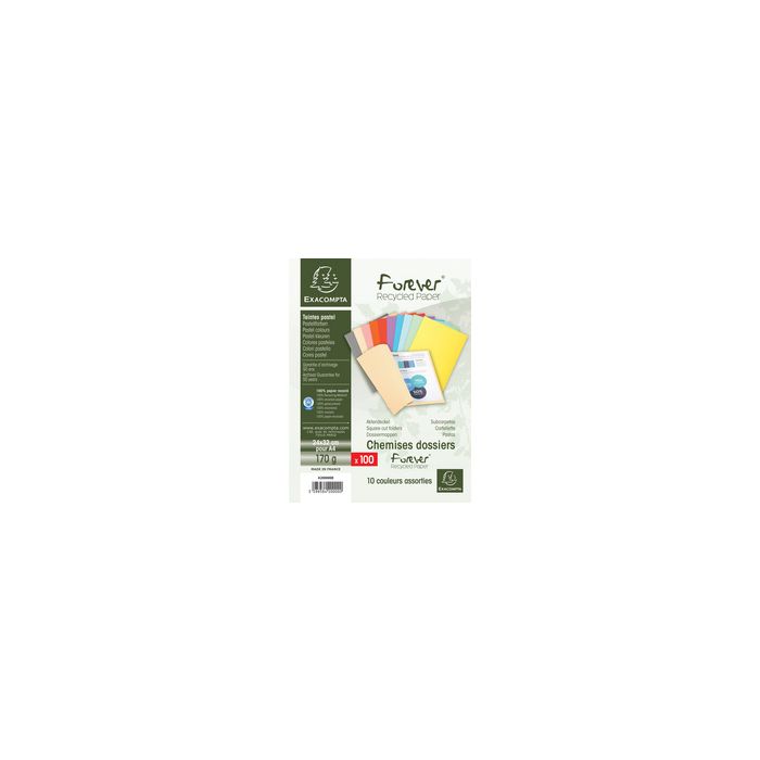 EXACOMPTA Chemises FOREVER 180, A4, 170 g/m2, vert pré