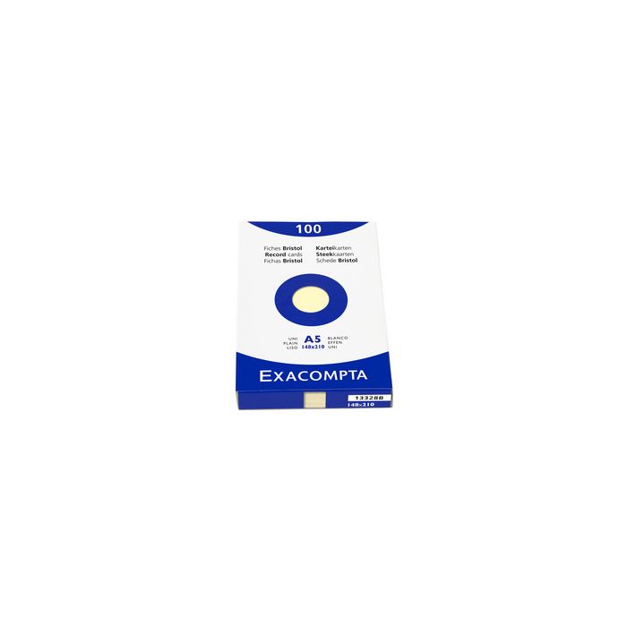EXACOMPTA Fiches bristol, A5, uni, jaune