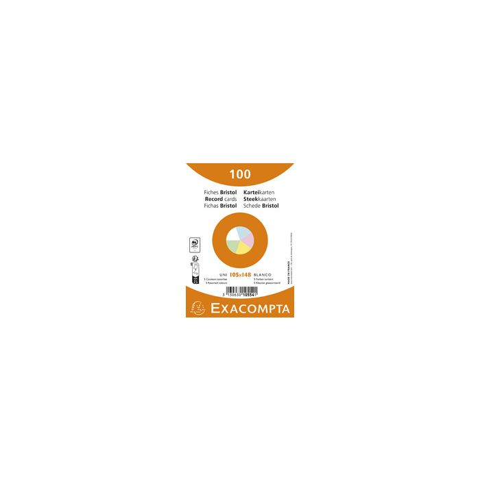 EXACOMPTA Fiches bristol, A6, uni, blanc
