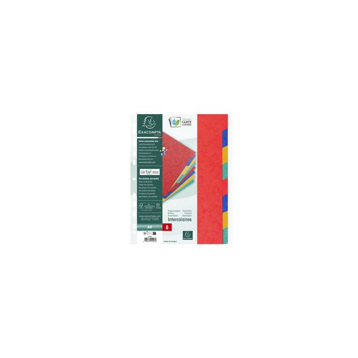 EXACOMPTA Intercalaires en carton, 320 x 240 mm, 12 touches