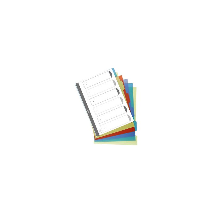 EXACOMPTA Intercalaires en plastique, uni, A4, 6 touches