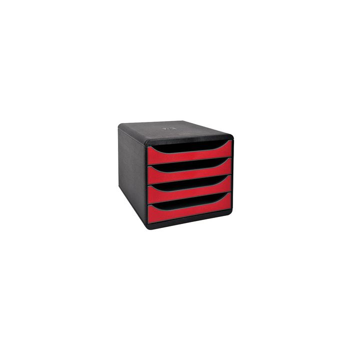 EXACOMPTA Module de classement BIG-BOX, 4 tiroirs, rouge