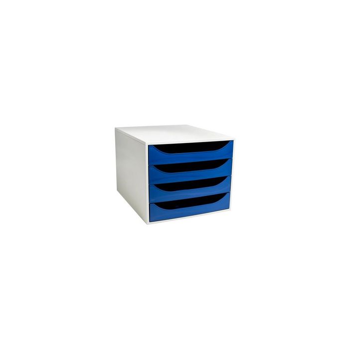 EXACOMPTA Module de classement ECOBOX, 4 tiroirs, bleu nuit