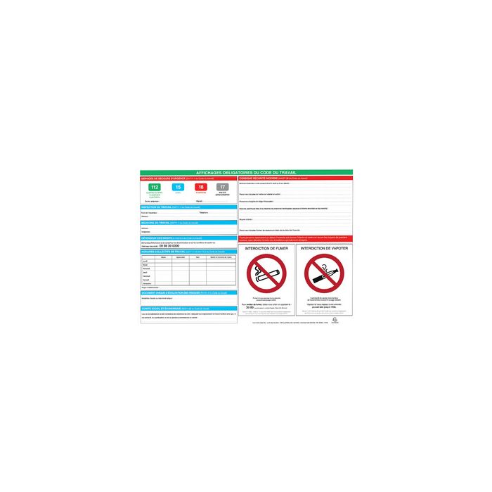 EXACOMPTA Panneau affichage obligatoire, 570 x 420 mm