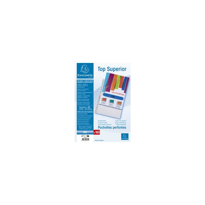 EXACOMPTA Pochette perforée qualité supérieure, A4, PP