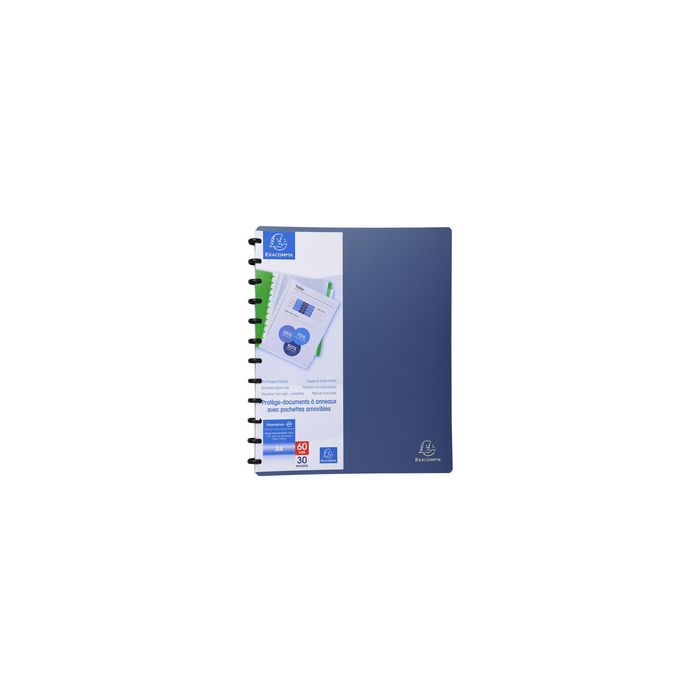 EXACOMPTA Protège-documents, A4, 30 pochettes, bleu