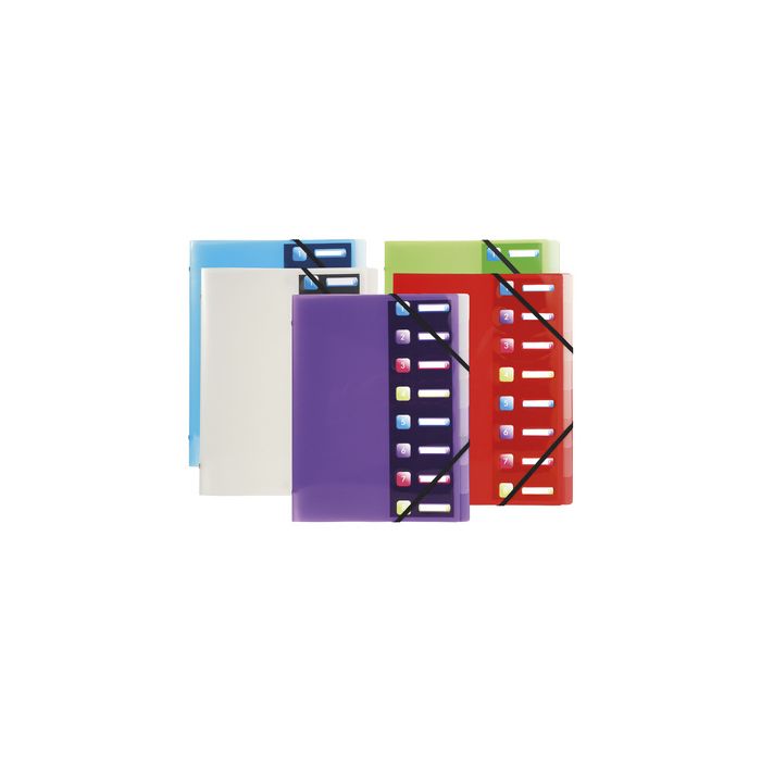 EXACOMPTA Trieur Crystal Colours, PP, 8 compartiments x10