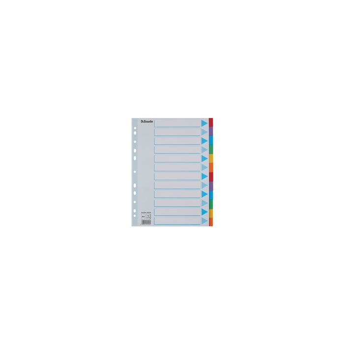 Esselte Intercalaires en carton, uni, A4, 12 touches