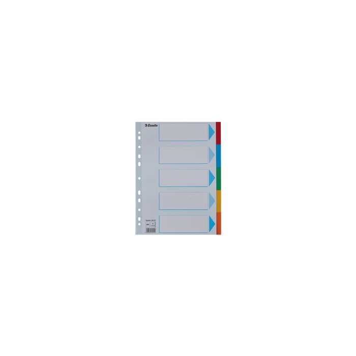 Esselte Intercalaires en carton, uni, A4, 5 touches