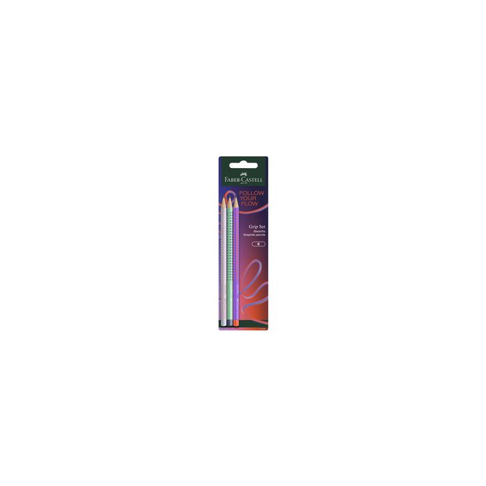 FABER-CASTELL Crayon GRIP 2001 Flow Edition, blister de 3