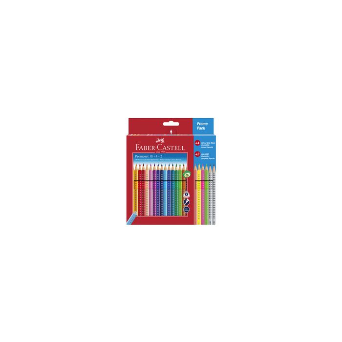 FABER-CASTELL Crayon couleur triangle ColourGRIP, étui promo