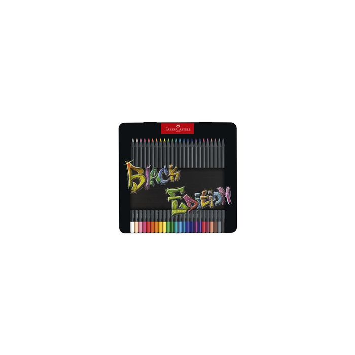 FABER-CASTELL Crayon de couleur Black Edition, étui de 24