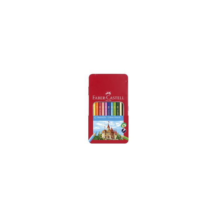 FABER-CASTELL Crayons de couleur CASTLE, étui métal de 12
