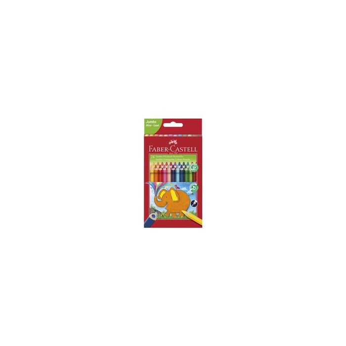 FABER-CASTELL Crayons de couleur triangulaire Jumbo, étui 24
