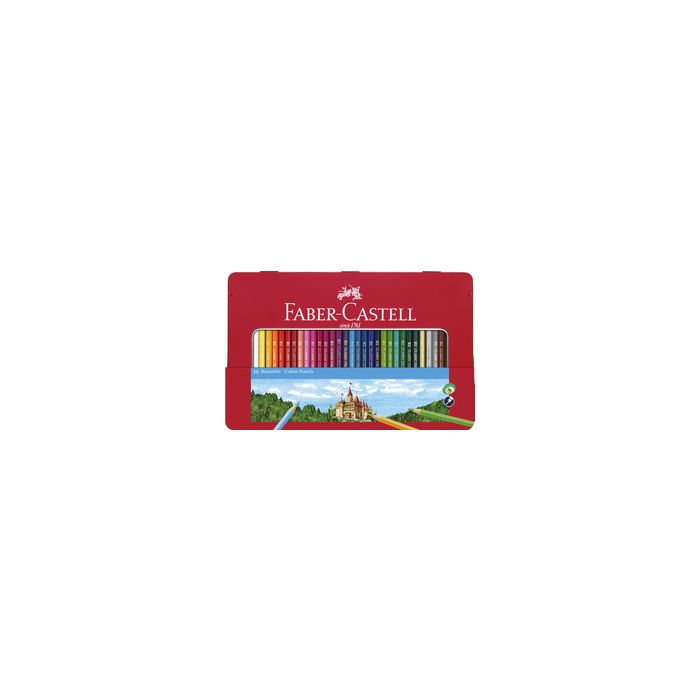 FABER-CASTELL Crayons de couleurs CASTLE, étui métal de 36
