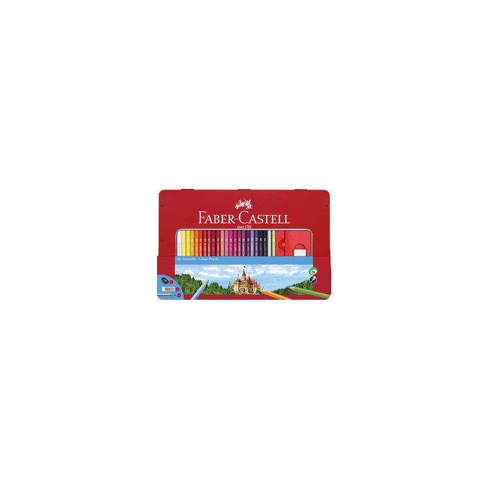 FABER-CASTELL Crayons de couleurs CASTLE, étui métal de 48