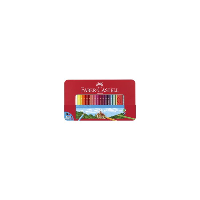 FABER-CASTELL Crayons de couleurs hexagonaux CASTLE, étui en