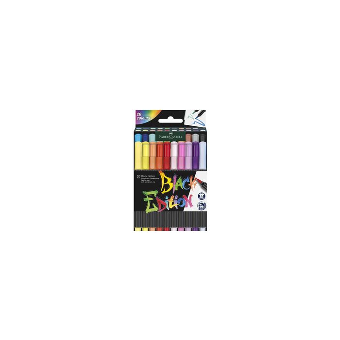 FABER-CASTELL Feutre Black Edition, étui de 20