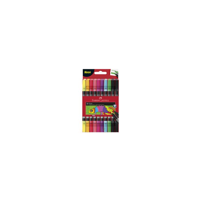 FABER-CASTELL Feutre double pointe Neon, étui de 10