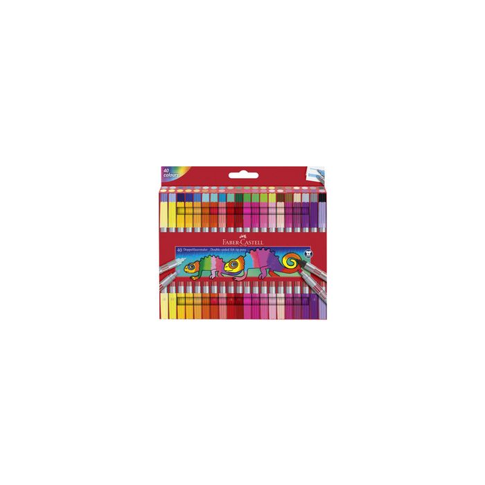FABER-CASTELL Feutre double pointe, étui de 40