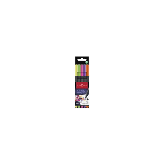 FABER-CASTELL Feutre pointe fine GRIP FINEPEN fluo, étui