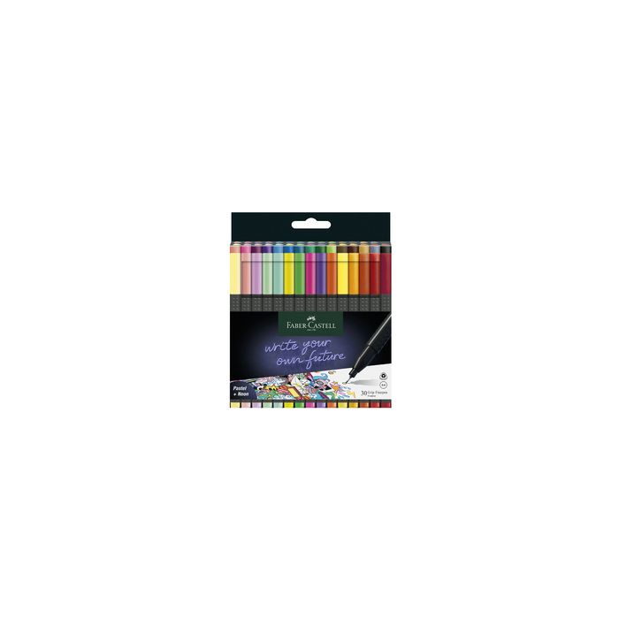 FABER-CASTELL Feutre pointe fine GRIP FINEPEN, étui de 30