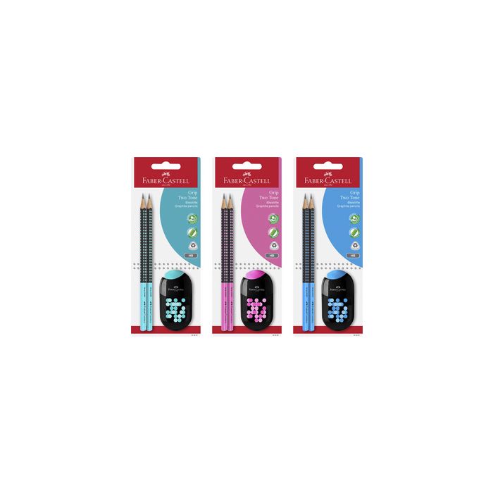 FABER-CASTELL Kit d'écriture GRIP TWO TONE, carte blister