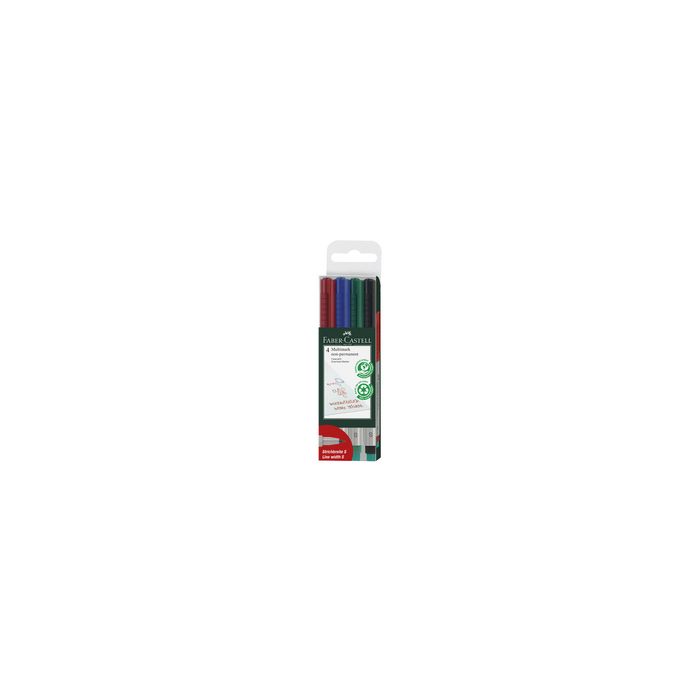FABER-CASTELL Marqueur NonPermanent MULTIMARK S, étui de 4