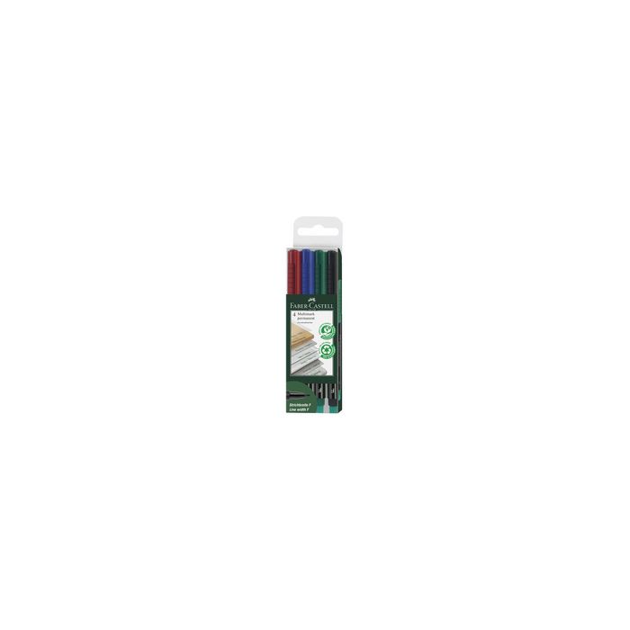 FABER-CASTELL Marqueur permanent MULTIMARK S, étui de 4