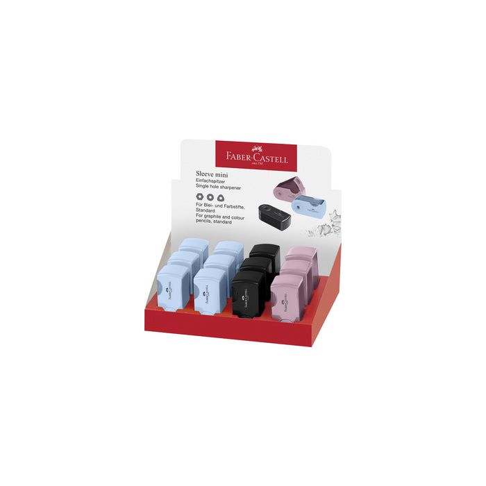 FABER-CASTELL Taille-crayon simple SLEEVE MINI, assorti x12