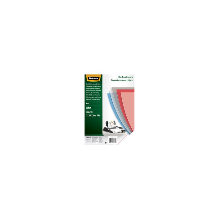 Fellowes couverture, format A4, pvc, 0,18 mm, transparent