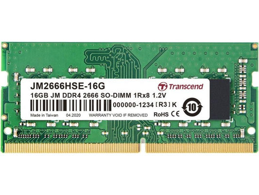 Barrette mémoire SODIMM 16Go DDR4 Transcend JetRam  3200Mhz (Vert)