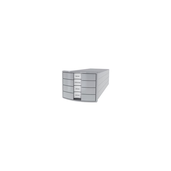 HAN Module de classement IMPULS 2.0, 4 tiroirs, gris/rouge