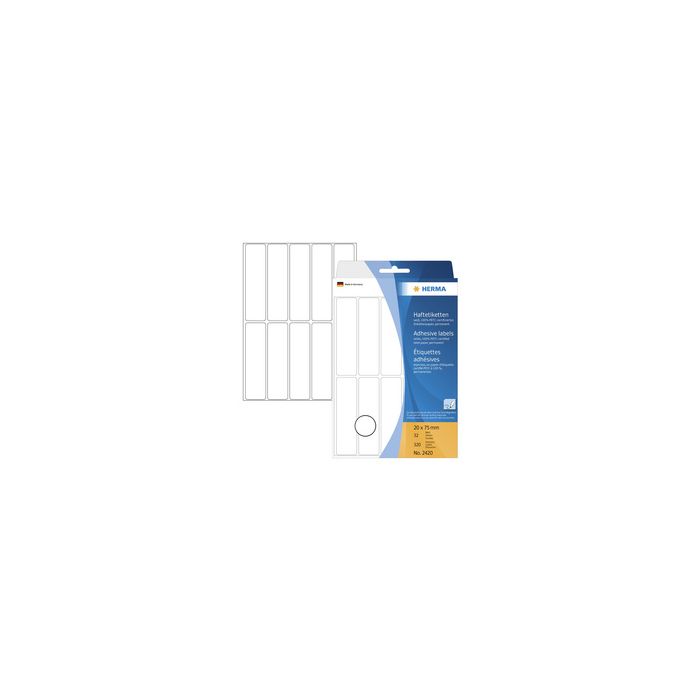 HERMA Etiquette multi-usage, 8 x 20 mm, grand paquet, blanc