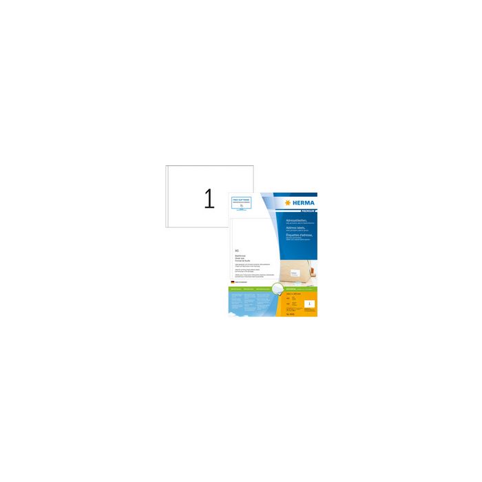 HERMA Étiquette universelle PREMIUM, 148,5 x 205 mm, blanc