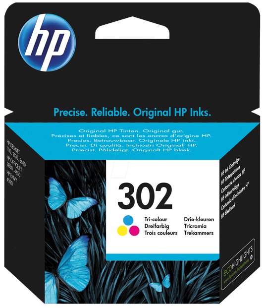 Cartouche Jet d'encre de Marque HP302 F6U65AE 3 couleurs (165 pages)