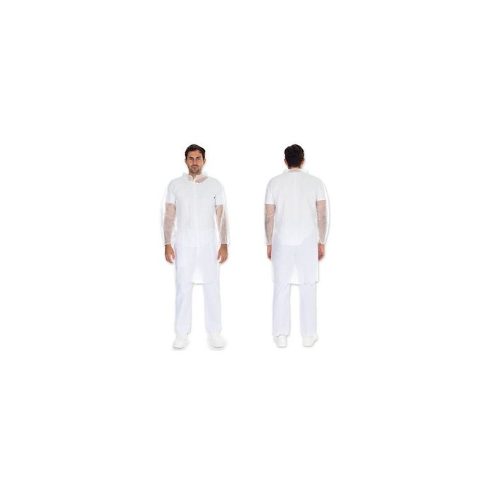 HYGONORM Blouse visiteur Light avec boutons pression, blanc, x10