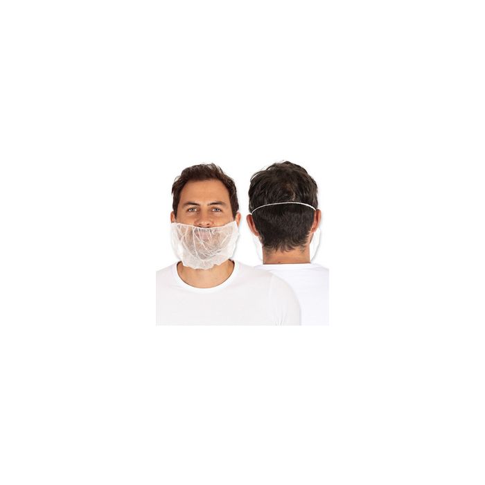 HYGOSTAR Couvre-barbe en PP non tissé, taille unique, blanc