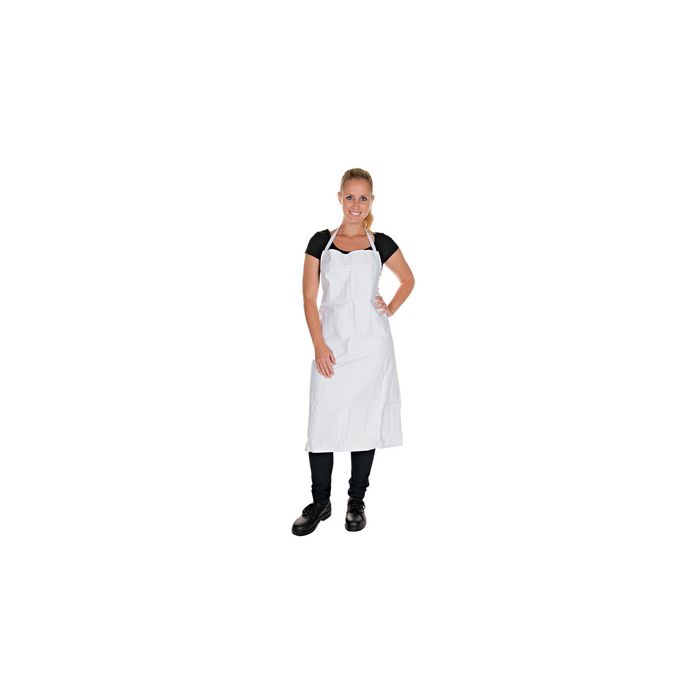 HYGOSTAR Tablier à bavette, coton, blanc x2