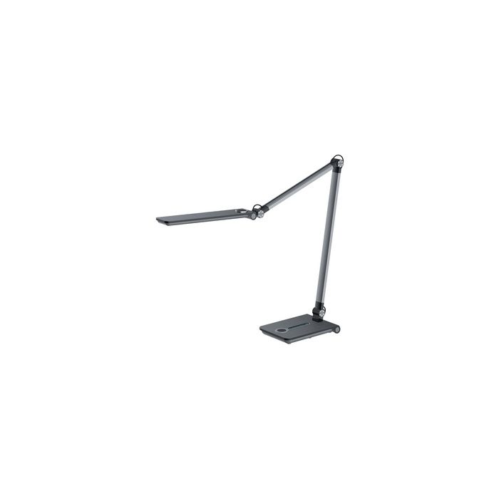 Hansa Lampe de bureau à LED "Wave", socle, gris métallique