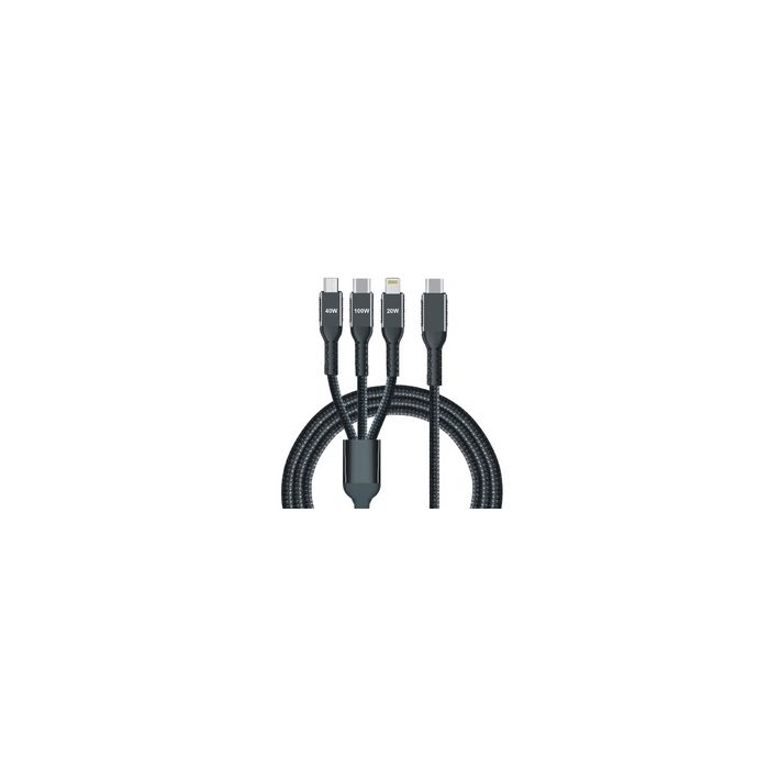 IWH Câble de charge 3 en 1, USB-A-Lightning/Micro USB/USB-C