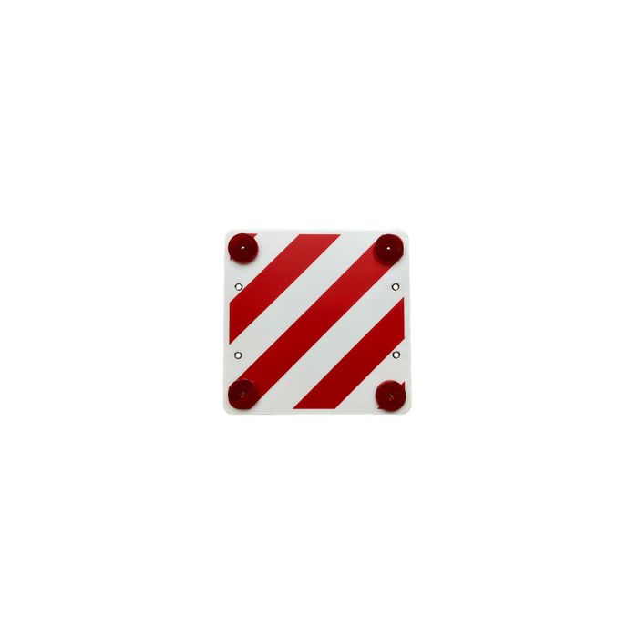 IWH Plaque réfélchissante plastique, 500x500mm, blanc/rouge