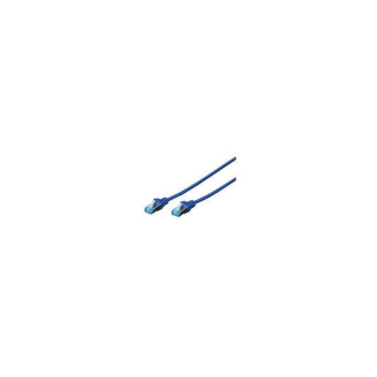 DIGITUS Câble patch Cat. 5e, SF/UTP, 0,5 m, bleu