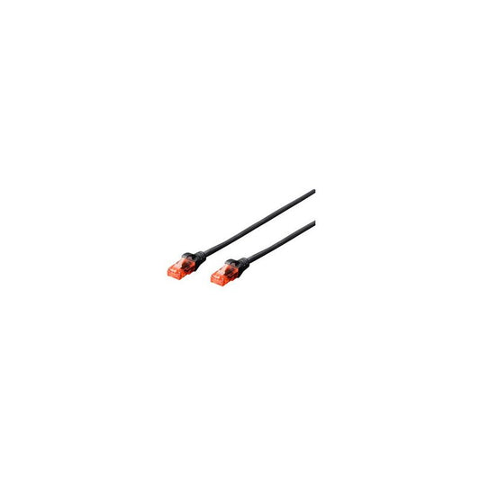 DIGITUS Câble patch, Cat. 6, U/UTP, 0,25 m, noir