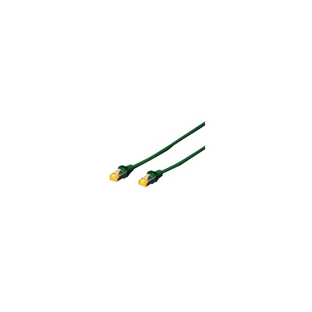 DIGITUS Câble de brassage Cat.6A, S/FTP, 0,25 m, vert