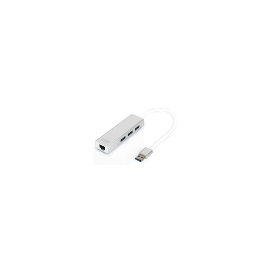 DIGITUS Hub USB 3.0 & adaptateur LAN Gigabit, 3 ports