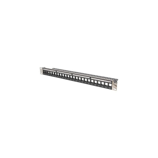 DIGITUS Panneau de brassage Keystone 19", 24 ports, 1 U,noir