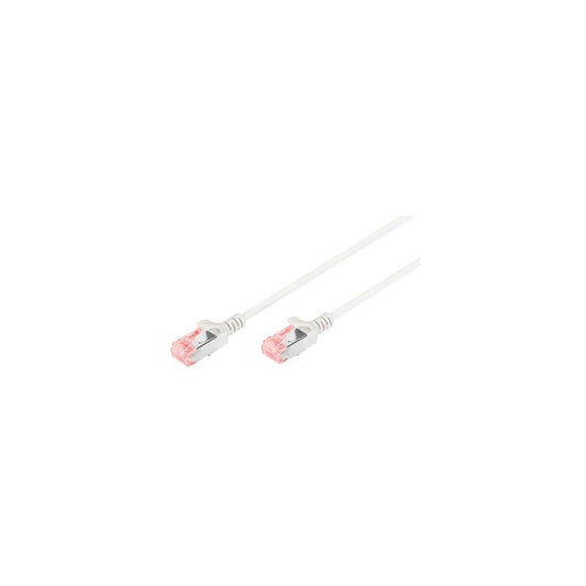 DIGITUS Câble de brassage Slim, Cat.6, U/UTP, 1,0 m, gris